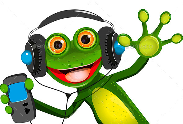 GraphicRiver Frog In Headphones 10091383 GraphicRiver Frog In Headphones 10091383