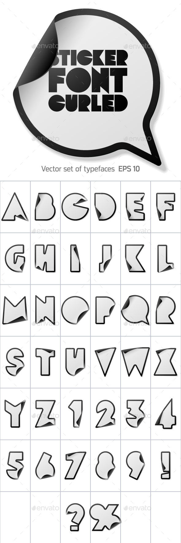 GraphicRiver Alphabet in the Form of Stickers 10091532 GraphicRiver Alphabet in the Form of Stickers 10091532