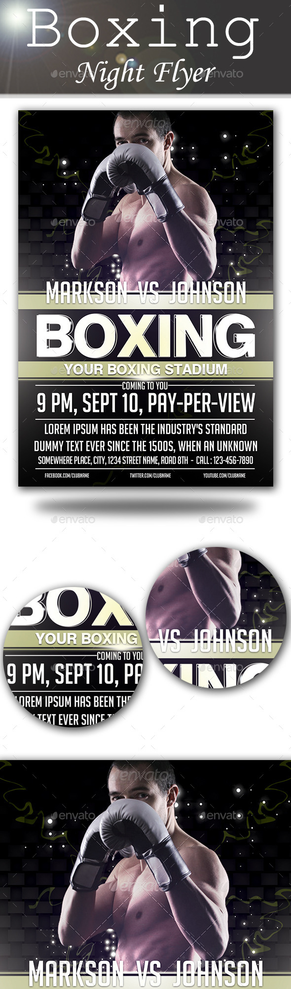 GraphicRiver Boxing Night Flyer 10053770 GraphicRiver Boxing Night Flyer 10053770