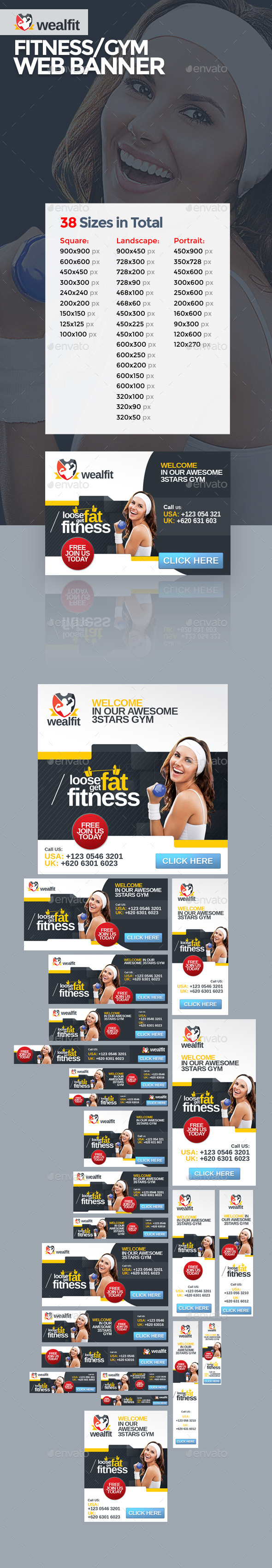 GraphicRiver WealFit Fitness Gym Web Banner 10092326 GraphicRiver WealFit Fitness Gym Web Banner 10092326