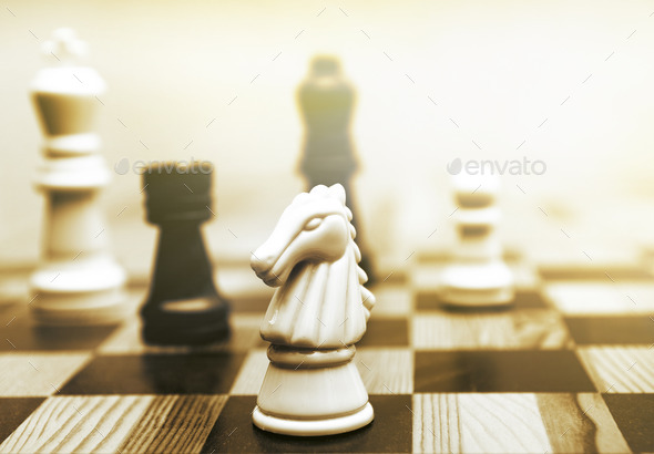 Game of chess toned in sepia (Misc) Photo Download