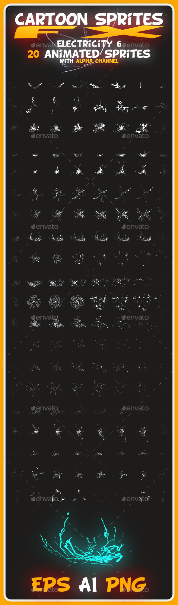 GraphicRiver Cartoon Sprites FX Electricity 6 10094465 GraphicRiver Cartoon Sprites FX Electricity 6 10094465