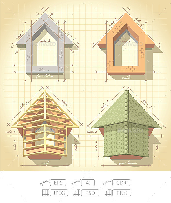 GraphicRiver Drawing of Building a House 10094557 GraphicRiver Drawing of Building a House 10094557