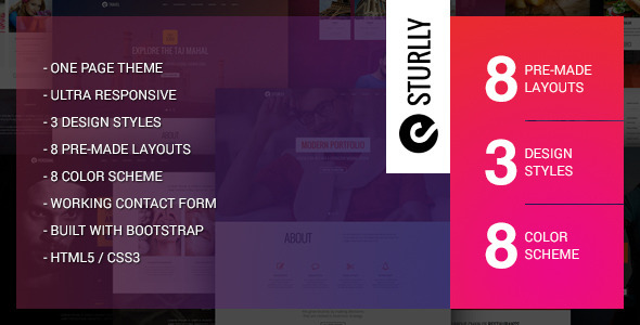 sturlly | responsive one page multi-purpose theme 