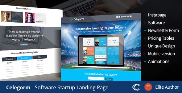 Celegorm Software/App Landing Page