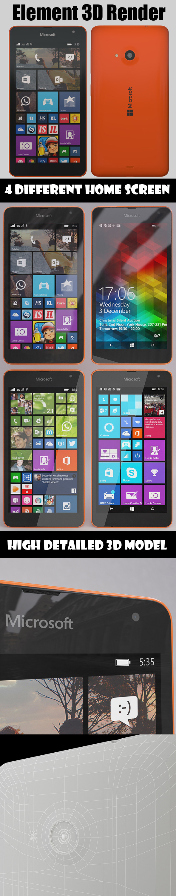 Element 3D Microsoft Lumia 535 Element 3D Microsoft Lumia 535