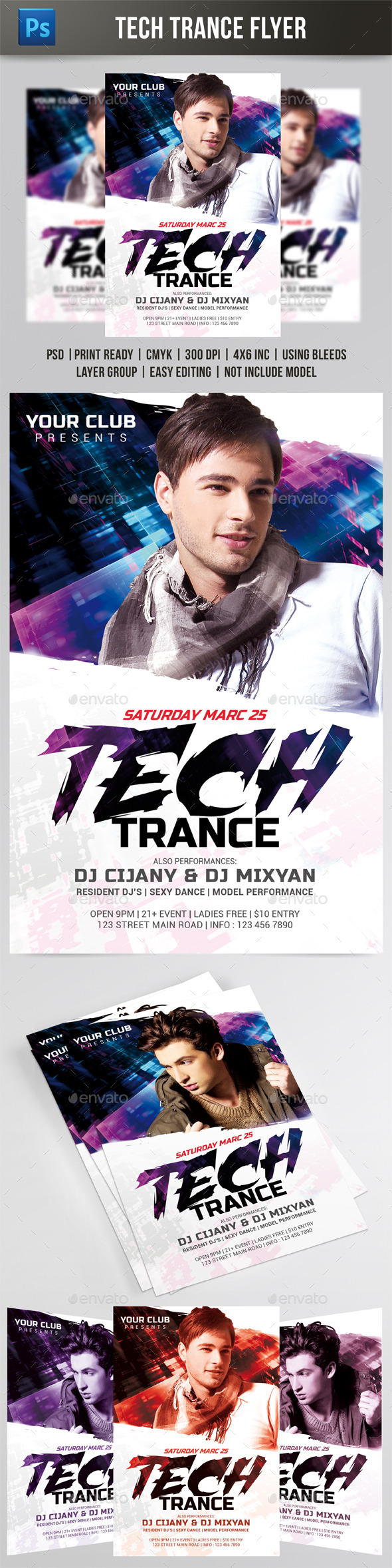 GraphicRiver Tech Trance Flyer 10095563 GraphicRiver Tech Trance Flyer 10095563