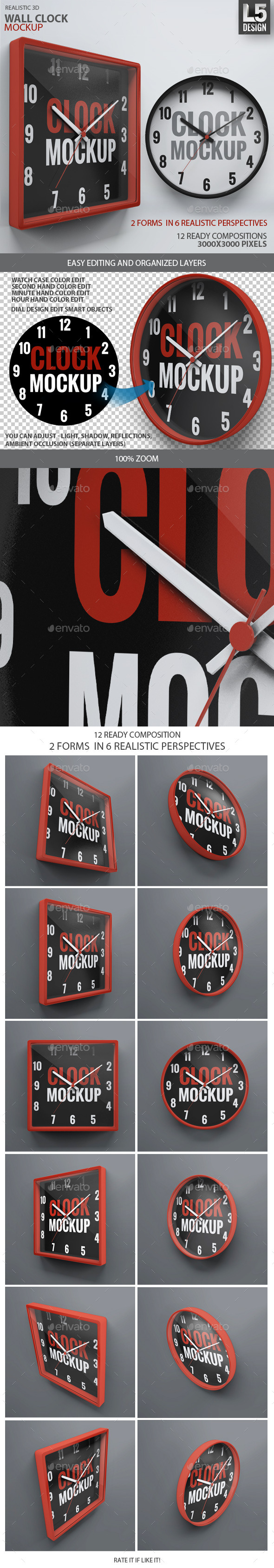 Wall Clock Mock-Up Wall Clock Mock-Up