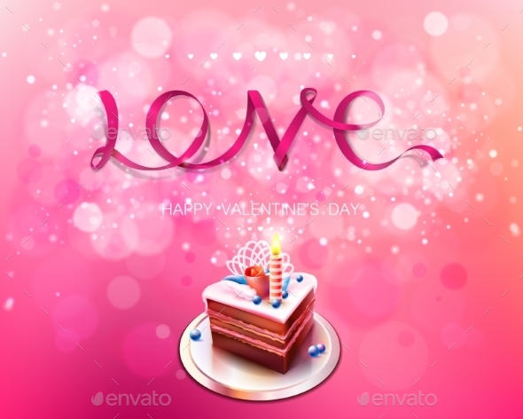 GraphicRiver Love Pink Ribbon with Cake Background 10098544 GraphicRiver Love Pink Ribbon with Cake Background 10098544