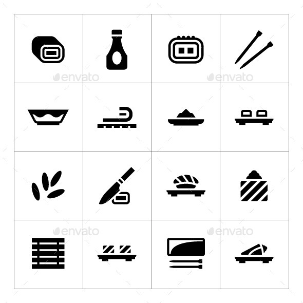 Set Icons of Sushi (Food)