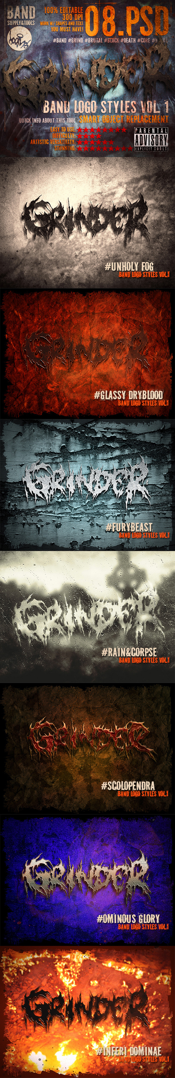 GraphicRiver BRUTAL DEATH GRIND CORE BAND LOGO STYLES Vol.1 10100161 GraphicRiver BRUTAL DEATH GRIND CORE BAND LOGO STYLES Vol.1 10100161