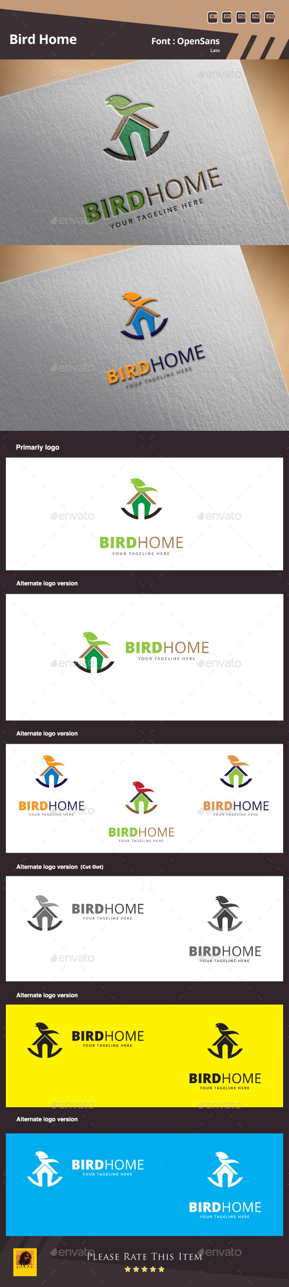 GraphicRiver Bird Home Logo Template 10100457 GraphicRiver Bird Home Logo Template 10100457