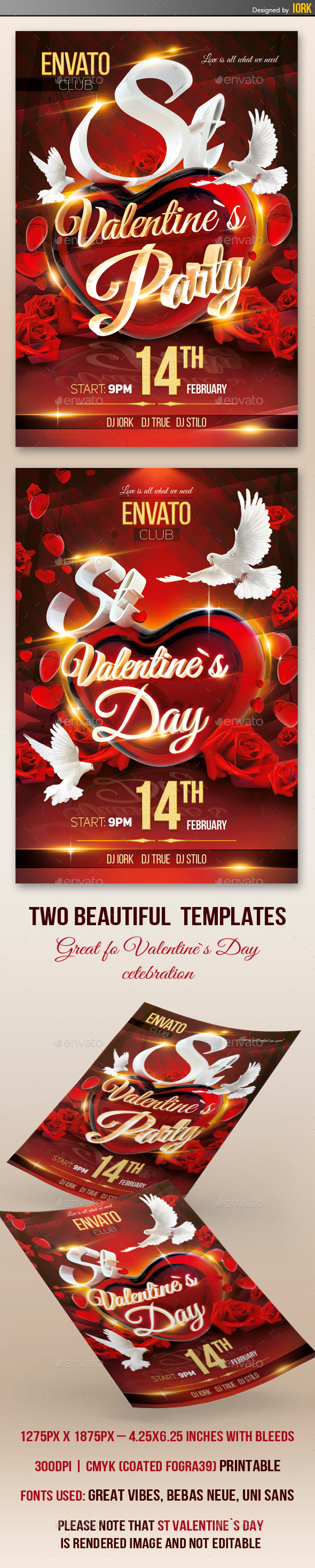 GraphicRiver Valentines Day Party Flyer 10101027 GraphicRiver Valentines Day Party Flyer 10101027