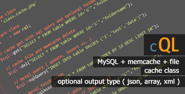 CodeCanyon cQL Best MySQL Cache Class 10102363 CodeCanyon cQL Best MySQL Cache Class 10102363