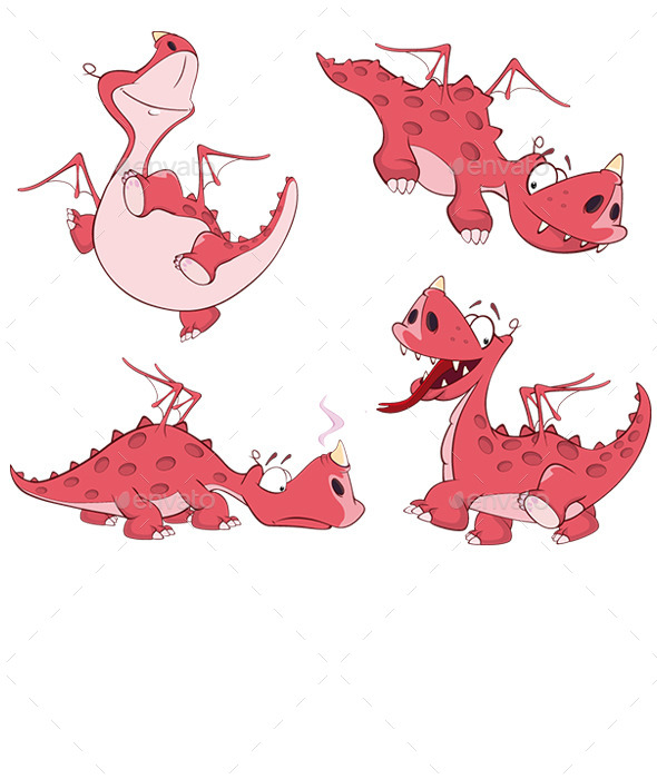 GraphicRiver Red Dragon Set 10102948 GraphicRiver Red Dragon Set 10102948