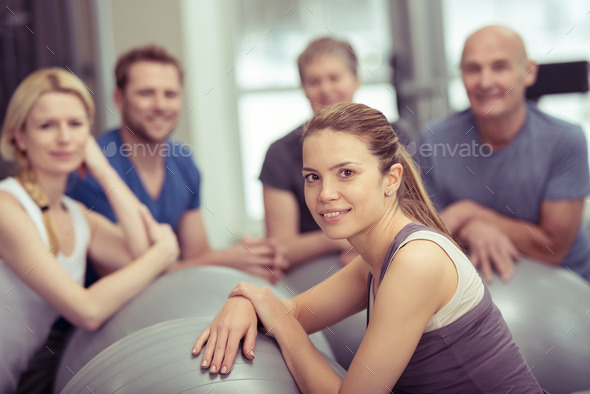 Group of people in a pilates class