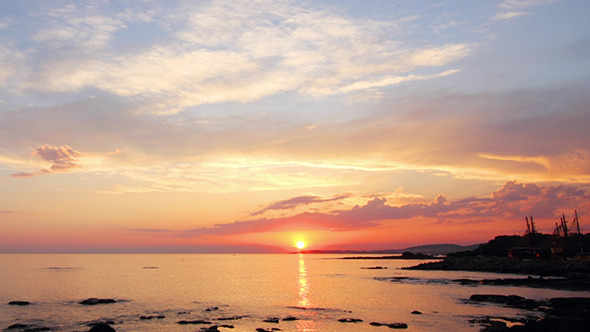 Sunset With Clouds Over Sea Sunset With Clouds Over Sea
