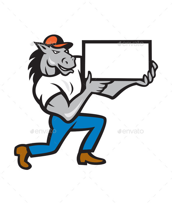 GraphicRiver Horse Kneeling Presenting Cartoon 10103617 GraphicRiver Horse Kneeling Presenting Cartoon 10103617