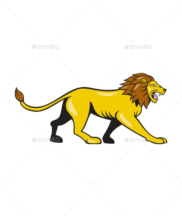 GraphicRiver Angry Lion Walking Roar Cartoon 10103627 GraphicRiver Angry Lion Walking Roar Cartoon 10103627