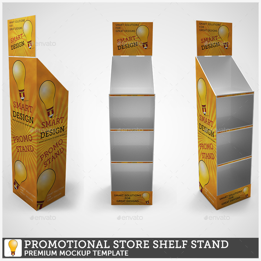 Promotional Store Shelf Stand Mockup | GraphicRiver