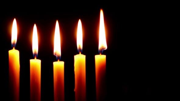 VideoHive Five Candle Burning on a Dark Background 10104523 VideoHive Five Candle Burning on a Dark Background 10104523