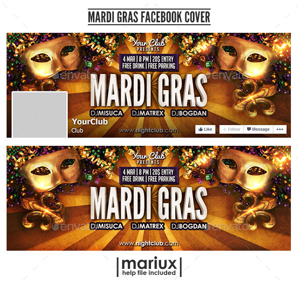 GraphicRiver Mardi Gras Facebook Cover 10105079 GraphicRiver Mardi Gras Facebook Cover 10105079