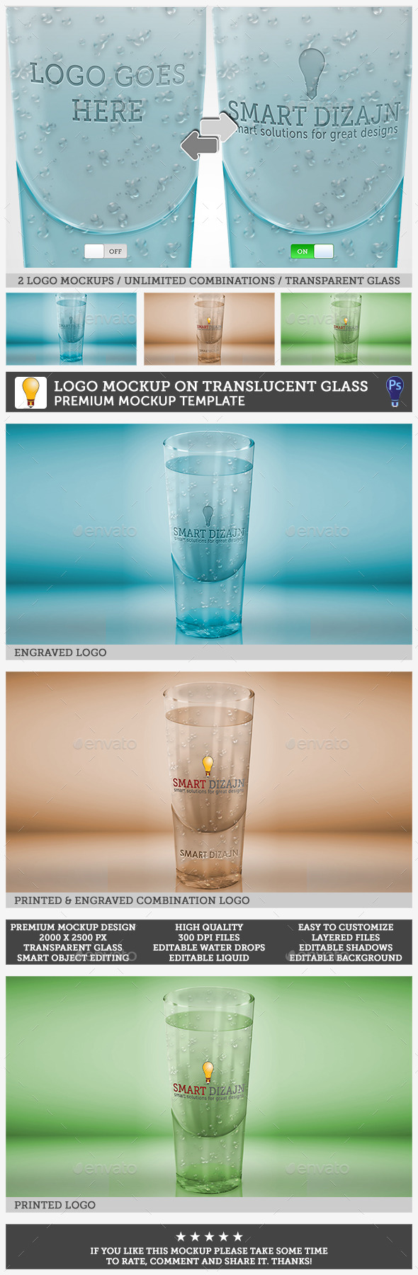 Logo Mockup on Translucent Glass Object Logo Mockup on Translucent Glass Object