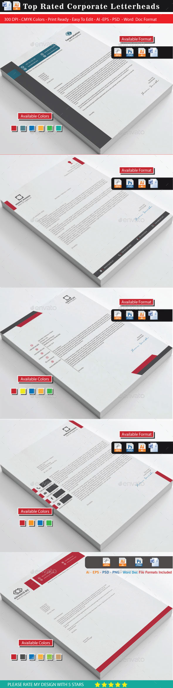 GraphicRiver 94 Top Rated Corporate Letterhead Bundle 1 10105914 GraphicRiver 94 Top Rated Corporate Letterhead Bundle 1 10105914