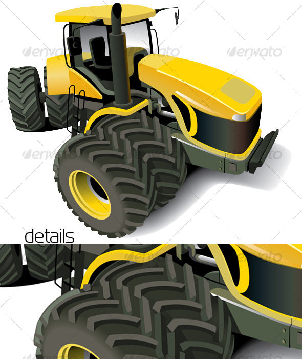 Yellow Modern Tractor Yellow Modern Tractor