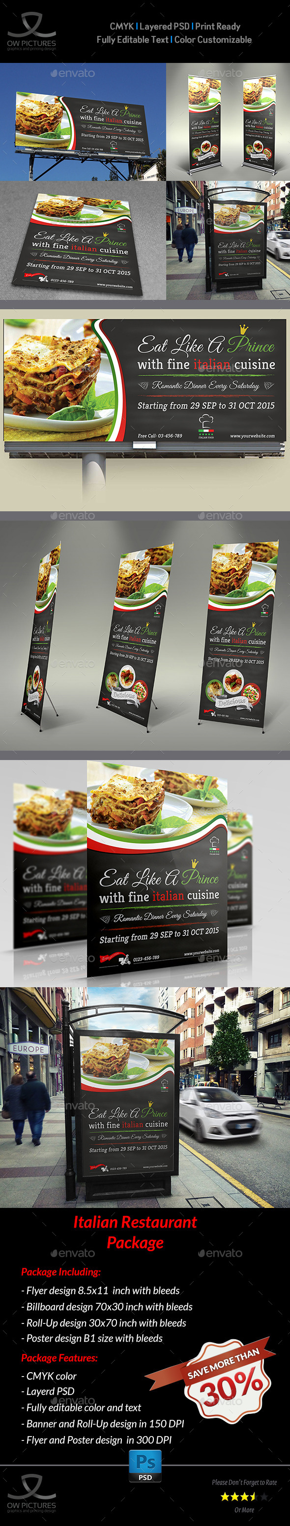 GraphicRiver Italian Restaurant Advertising Bundle 10106277 GraphicRiver Italian Restaurant Advertising Bundle 10106277