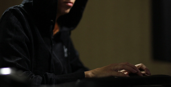 VideoHive Hacker in Hood Typing on Keyboard 3 10106279 VideoHive Hacker in Hood Typing on Keyboard 3 10106279