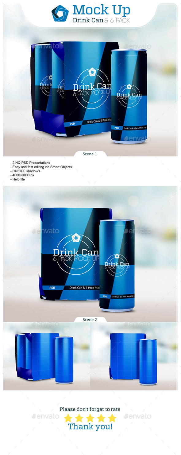 GraphicRiver Drink Can & 6 Pack Mock up 10106781 GraphicRiver Drink Can & 6 Pack Mock up 10106781