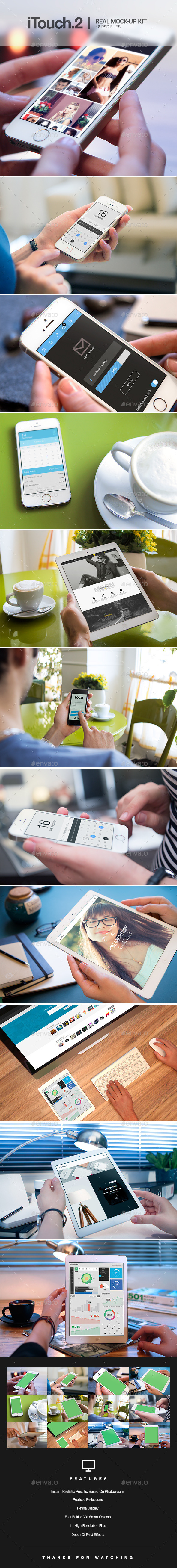 GraphicRiver iTouch 2 12 Photorealistic MockUp 9609098 GraphicRiver iTouch 2 12 Photorealistic MockUp 9609098