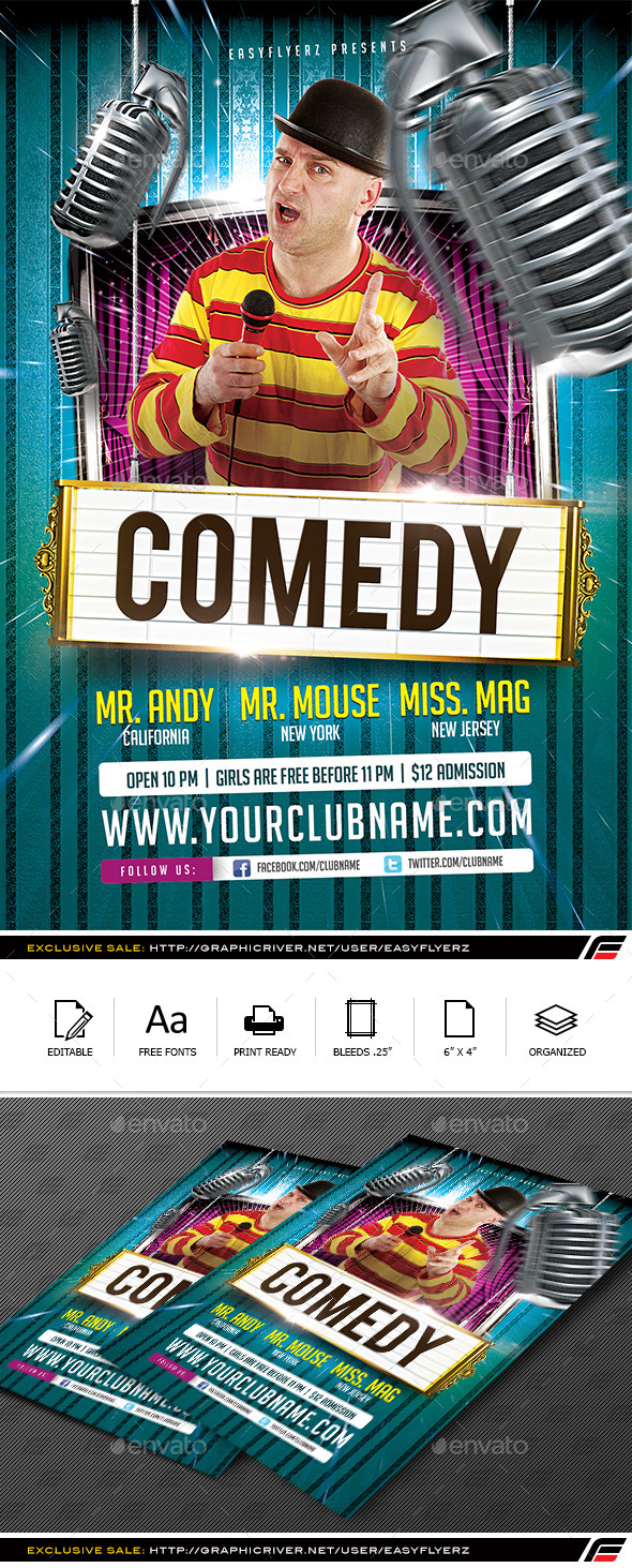GraphicRiver Stand Up Comedy Flyer Template 10108041 GraphicRiver Stand Up Comedy Flyer Template 10108041