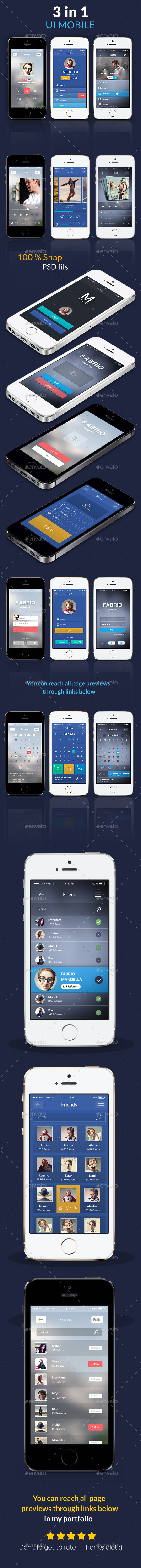 GraphicRiver Mobile UI Kit 3 in 1 10110331 GraphicRiver Mobile UI Kit 3 in 1 10110331