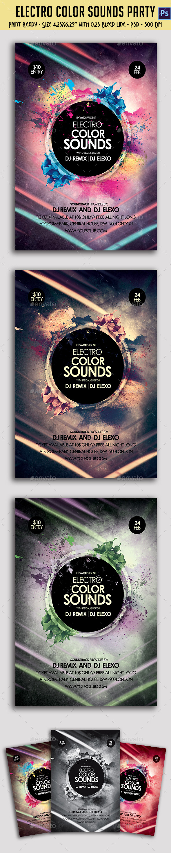 GraphicRiver Electro Color Sounds Party Flyer 10111719 GraphicRiver Electro Color Sounds Party Flyer 10111719