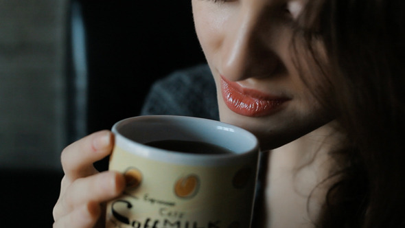 VideoHive Woman In Drinking Coffee 10111781 VideoHive Woman In Drinking Coffee 10111781