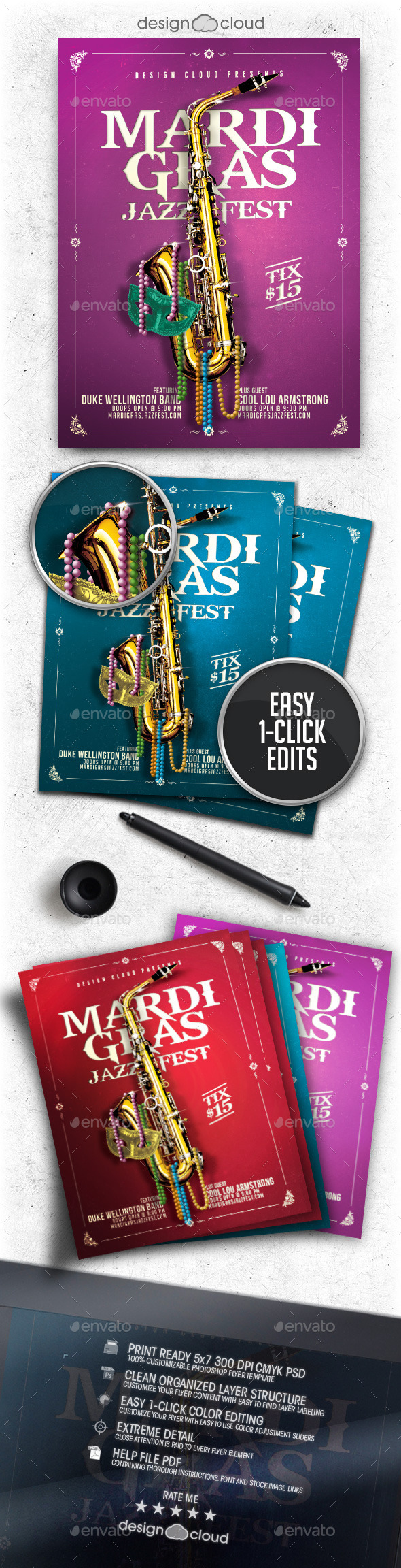 GraphicRiver Mardi Gras Jazz Fest Flyer Template 10111876 GraphicRiver Mardi Gras Jazz Fest Flyer Template 10111876