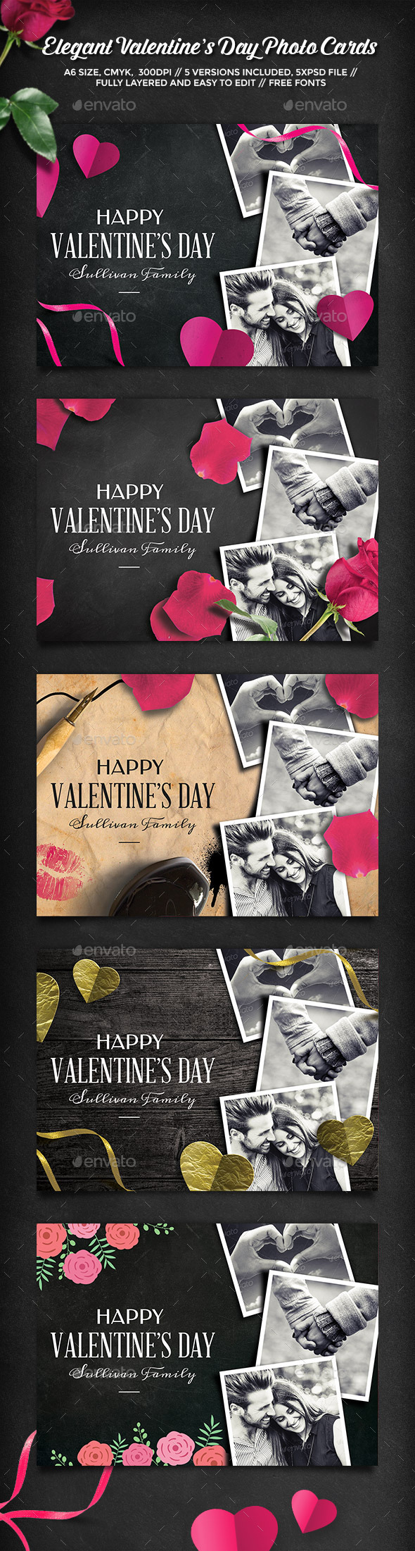 Elegant Valentine's Day Photo Cards Elegant Valentine's Day Photo Cards