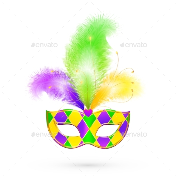 Mardi Gras Traditional Colors Mask (Birthdays)