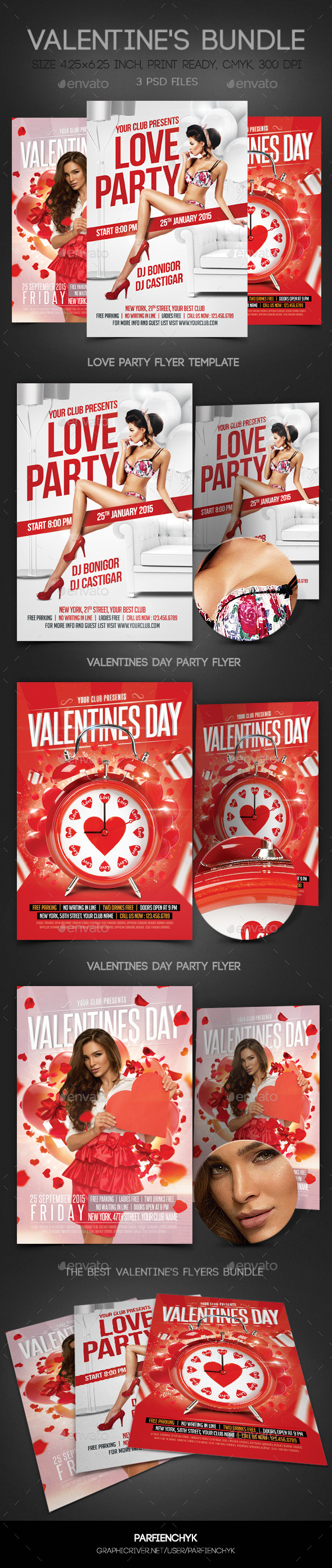 Valentines Flyers Bundle (Clubs & Parties)