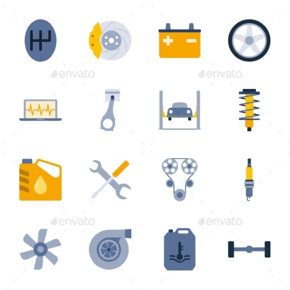 GraphicRiver Car Service Flat Icons Set 10114496 GraphicRiver Car Service Flat Icons Set 10114496