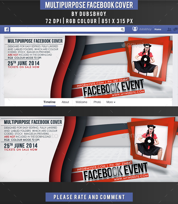 GraphicRiver Multi Purpose Facebook Cover 10088425 GraphicRiver Multi Purpose Facebook Cover 10088425