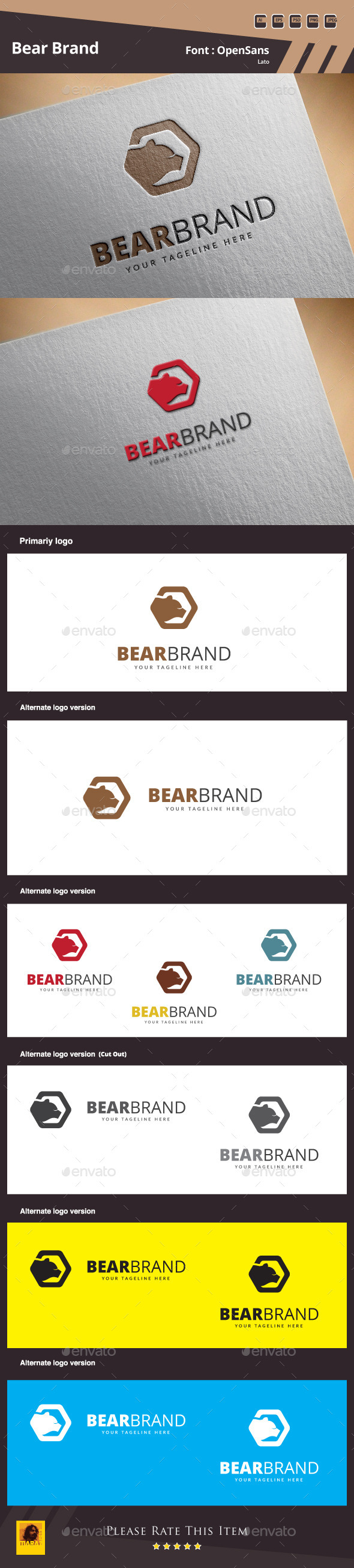 GraphicRiver Bear Brand Logo Template 10115142 GraphicRiver Bear Brand Logo Template 10115142