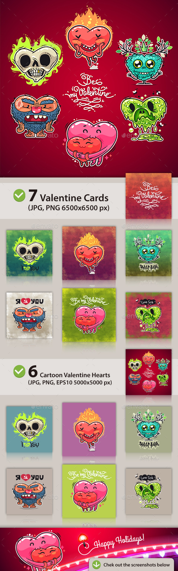 GraphicRiver Cartoon Valentine Hearts Set 10116713 GraphicRiver Cartoon Valentine Hearts Set 10116713