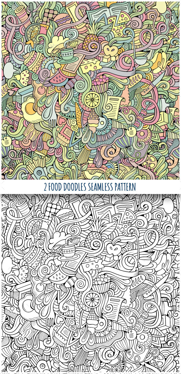 GraphicRiver 2 Food Doodles Seamless Pattern 10117101 GraphicRiver 2 Food Doodles Seamless Pattern 10117101