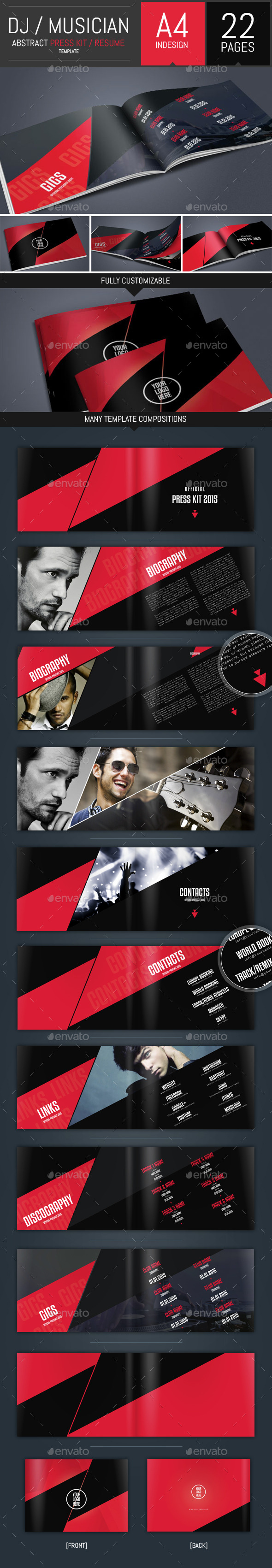 Dj and Musician Press Kit / Resume Template