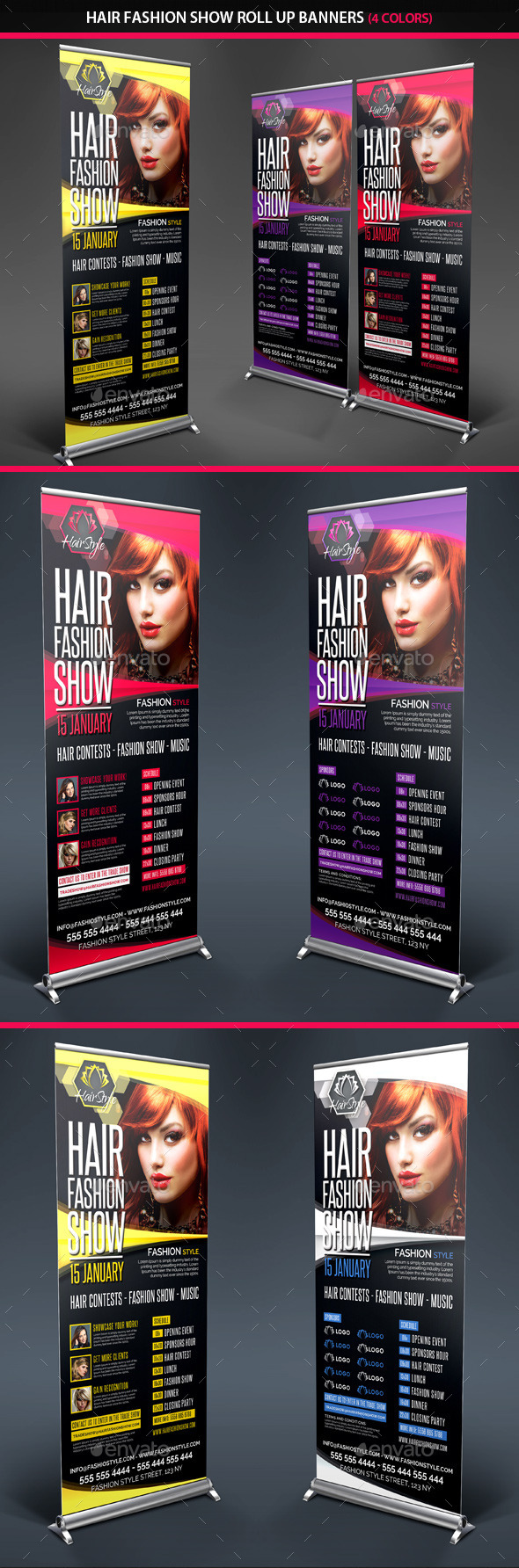 Hair Fashion Show Promotion Roll Up Banners Hair Fashion Show Promotion Roll Up Banners