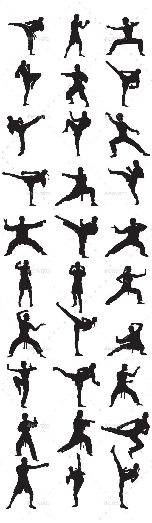 GraphicRiver Martial Art Silhouettes 10117582 GraphicRiver Martial Art Silhouettes 10117582
