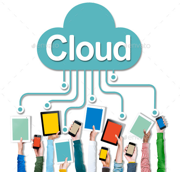 Hands Holding Digital Devices Cloud Networking (Misc) Photo Download